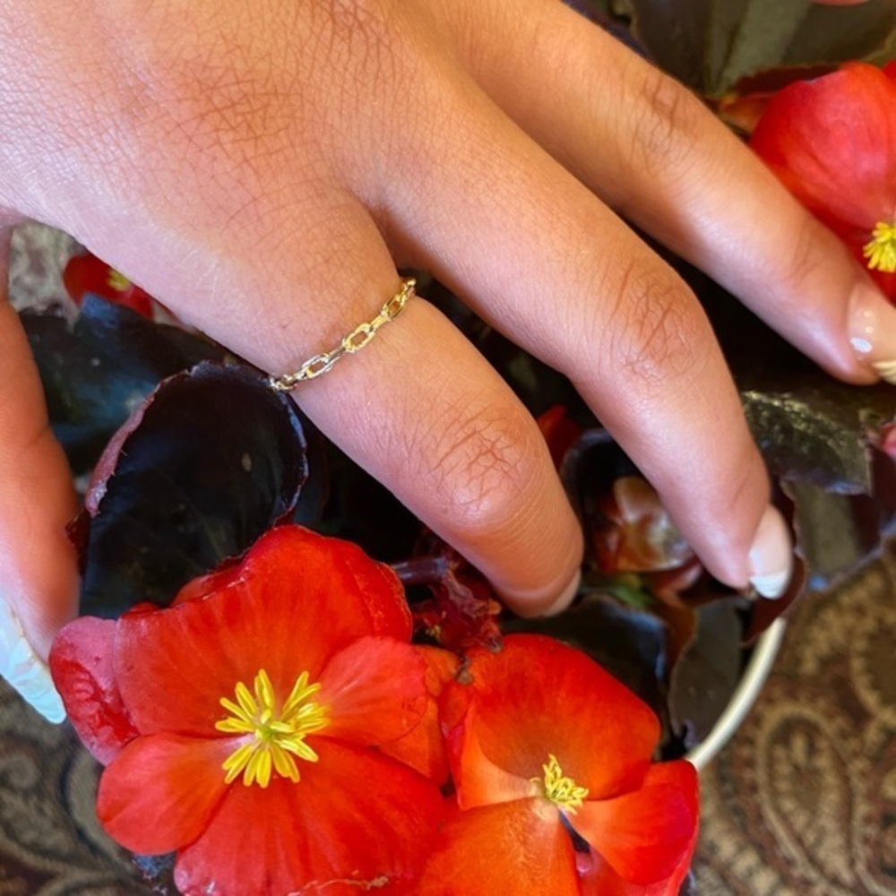 Solid real 14K Gold Wedding Band Stackable Ring